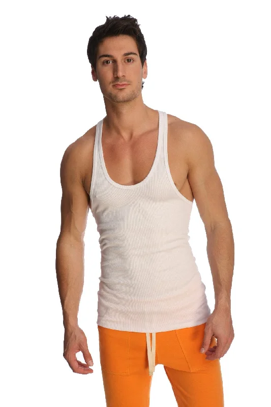 Formal Shirts Racer-back Yoga Tank (White)
