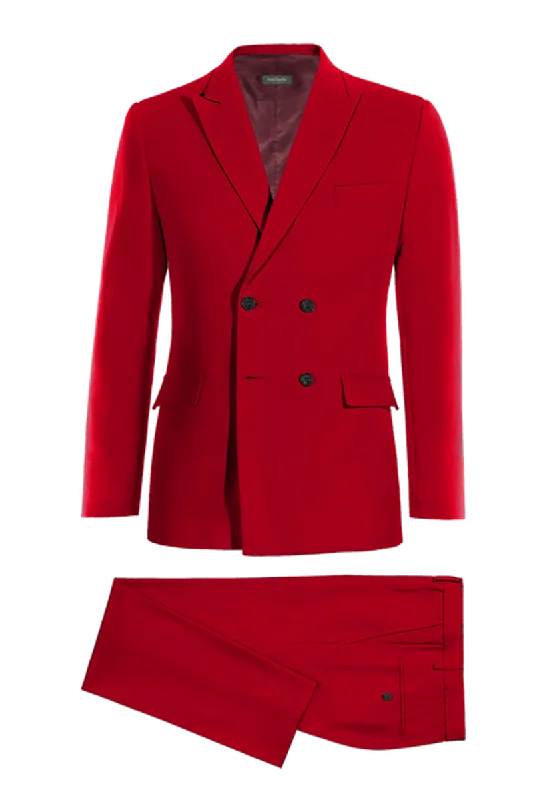 Trendy Tees Red Double Breasted 3-Piece Suit