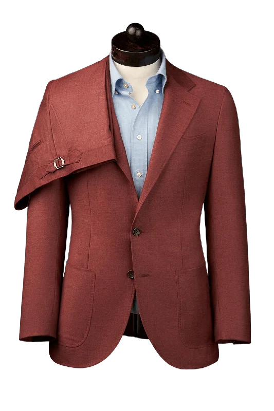 Weekend Gear Red Twill 2-Button Suit
