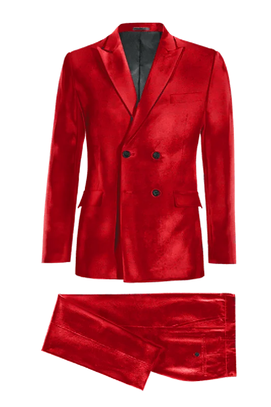 Casual Shirts Red Double Breasted Suit