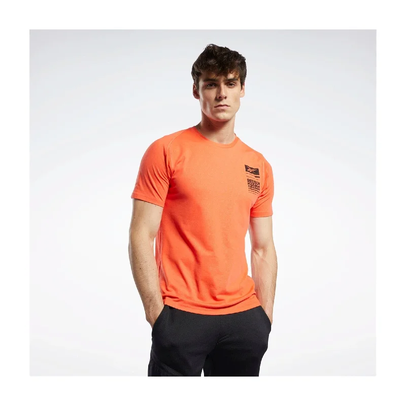Relaxed T-shirts Reebok Mens Graphic Basic T-Shirt, Orange, Large