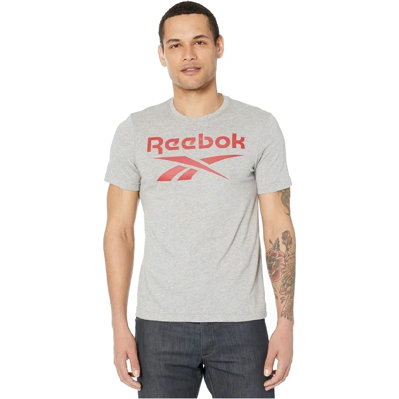 Travel Wardrobe Reebok Mens Large Bold Logo Graphic T-Shirt, Grey, Medium