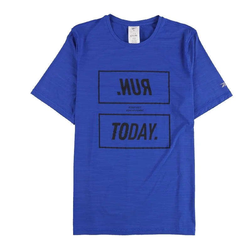 Bold Designs Reebok Mens Run Today Graphic T-Shirt, Blue, Small