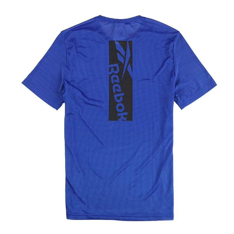 Casual Outerwear Reebok Mens Solid Workout Ready Graphic T-Shirt, Blue, Small