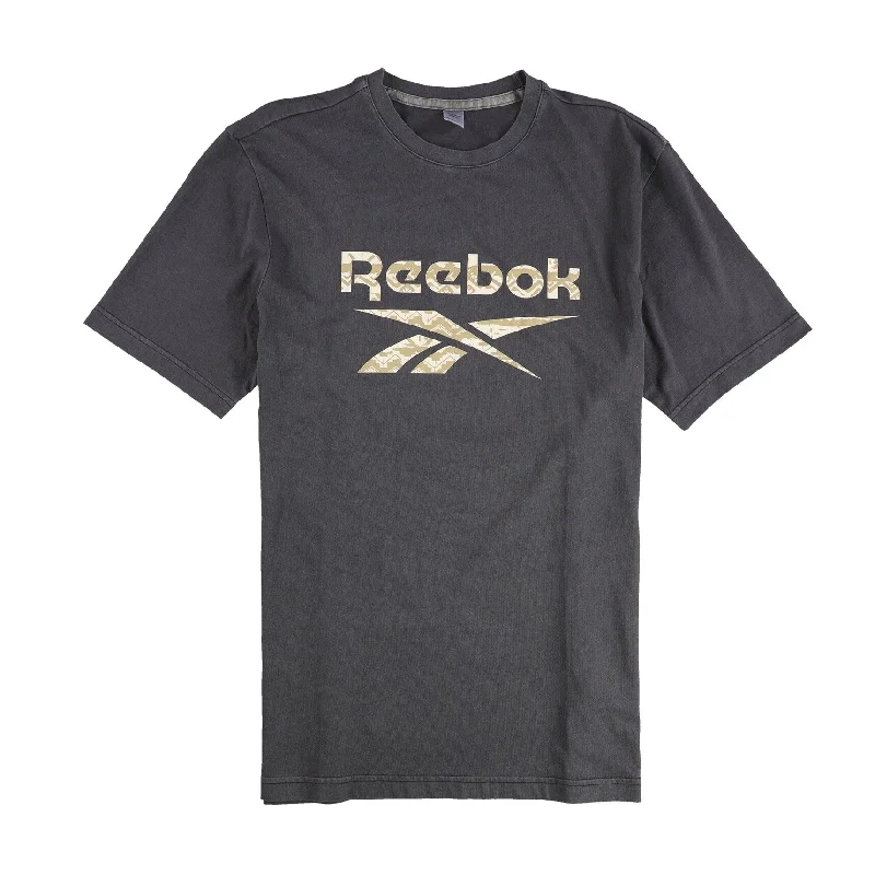 Chic Styles Reebok Mens Unisex Premium Vector Logo Graphic T-Shirt, Black, Large