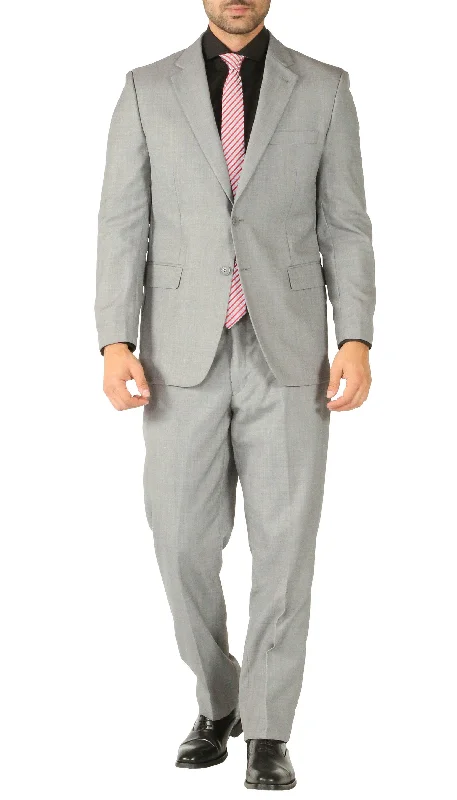 Comfy Tops Rod Premium Light Grey Wool 2 Piece Suit Stain Resistant Traveler Suit - w 2 Pairs of Pants Comfy Tops Rod Premium Light Grey Wool 2 Piece Suit Stain Resistant Traveler Suit - w 2 Pairs of Pants