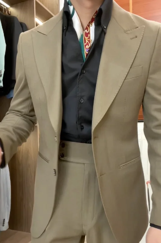 Fashion Bottoms Sandy Yellow Regular fit 2 piece 2-Button Suit