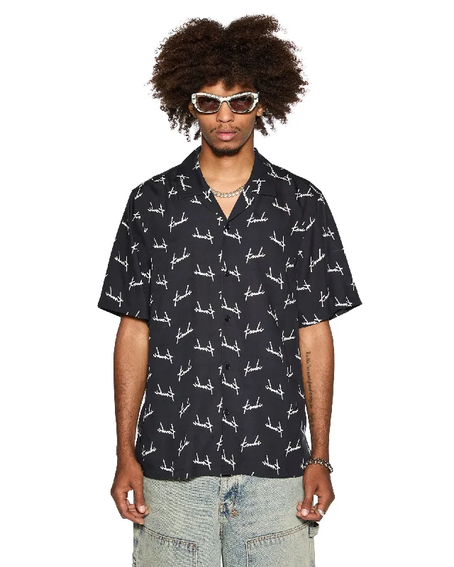 Comfy Pants SKRIPT RESORT SS SHIRT BLACK