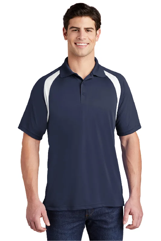 Denim Looks Sport-Tek Mens Dry Zone Moisture Wicking Short Sleeve Polo Shirt - True Navy Blue/White Denim Looks Sport-Tek Mens Dry Zone Moisture Wicking Short Sleeve Polo Shirt - True Navy Blue/White
