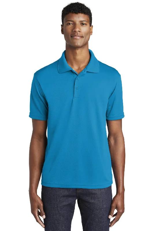 Trendy Shoes Sport-Tek Mens RacerMesh Moisture Wicking Short Sleeve Polo Shirt - Pond Blue