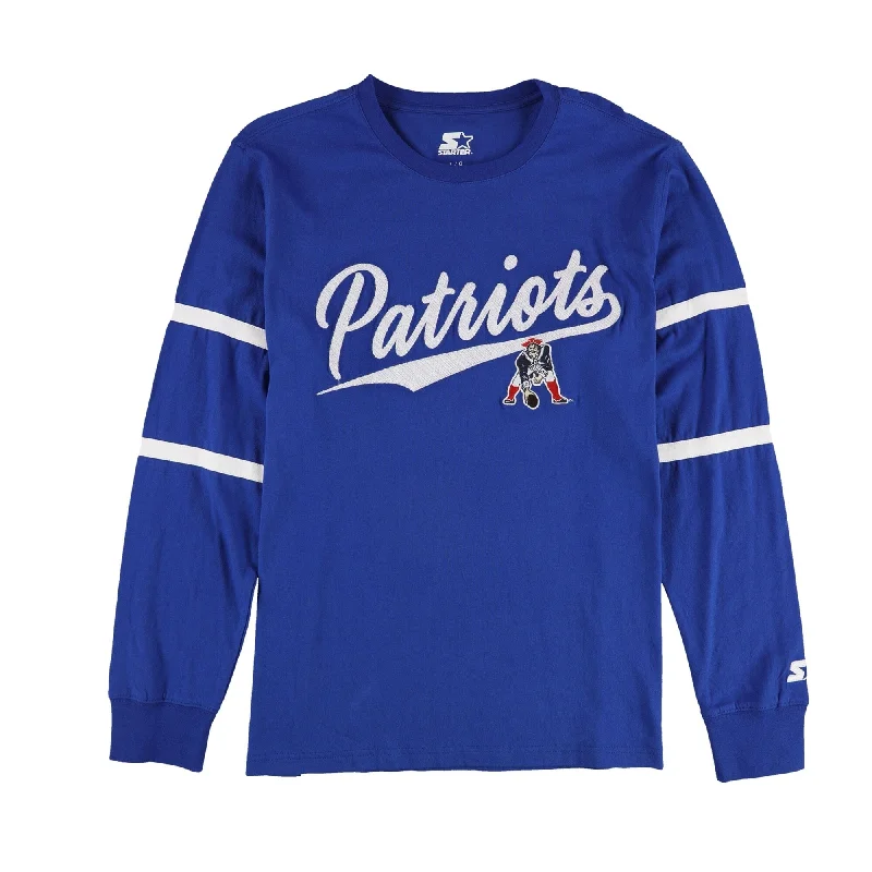 Warm Jackets STARTER Mens New England Patriots Embellished T-Shirt, Blue, Large