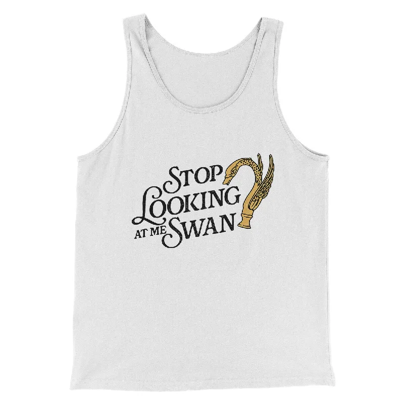 Soft Fabrics Stop Looking At Me Swan Men/Unisex Tank Top