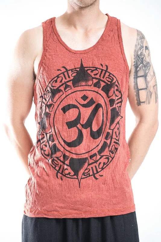 Fall Fashion Mens Infinitee Om Tank Top in Brick