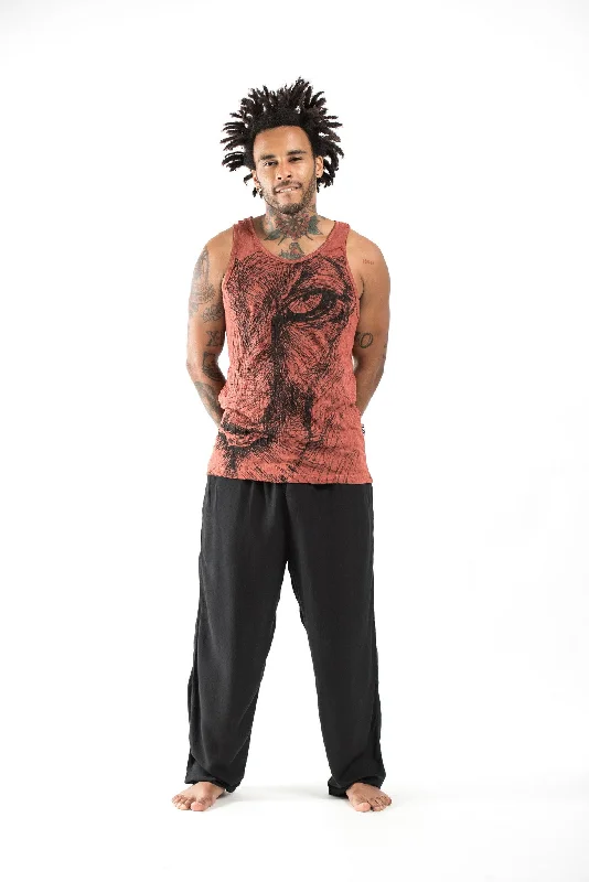 Premium Clothing Mens Lions Eye Tank Top in Brick