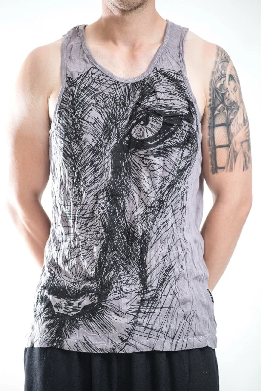 Sporty Wear Mens Lions Eye Tank Top in Gray
