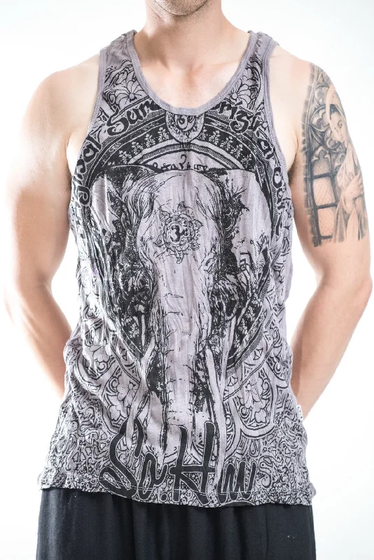 Smart Tops Mens Wild Elephant Tank Top in Gray