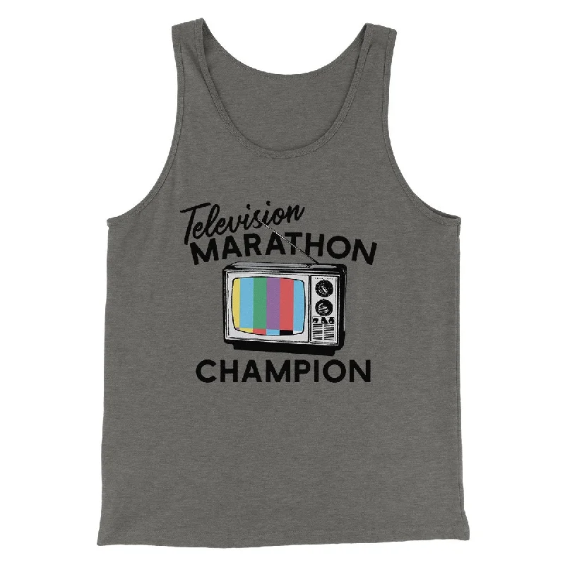 Casual Styles Television Marathon Champion Funny Movie Men/Unisex Tank Top