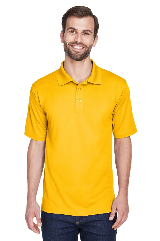 Designer Casuals UltraClub Mens Cool & Dry Moisture Wicking Short Sleeve Polo Shirt - Gold Designer Casuals UltraClub Mens Cool & Dry Moisture Wicking Short Sleeve Polo Shirt - Gold
