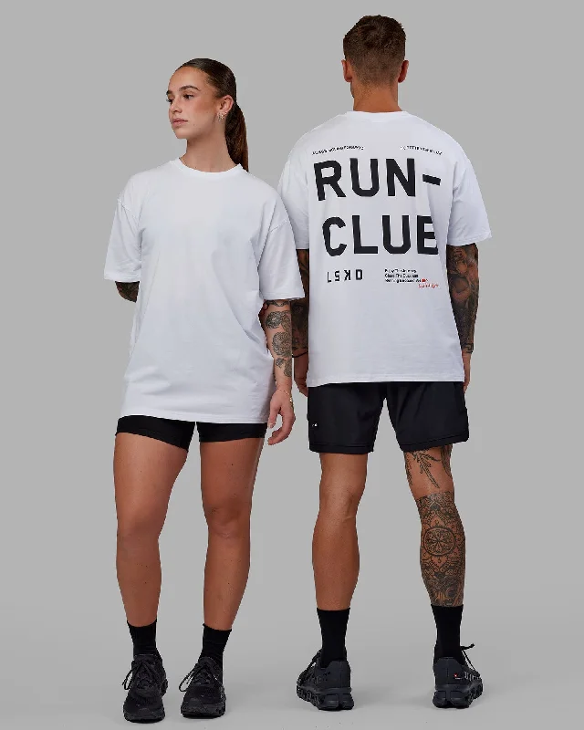 Stylish Suits Unisex Love The Run FLXCotton Tee Oversize - White-Black