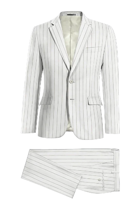 Formal Shirts White Slim Fit Pinstripe 2 Piece 2 Button Suit