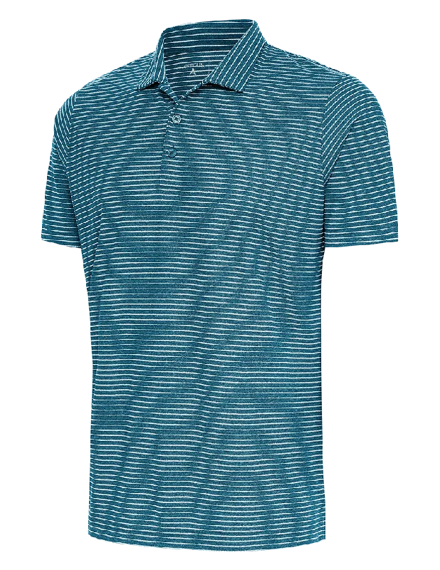 Chic Styles Antigua: Men's Essentials Polo - 735 Teal Heather/White Esteem 104576