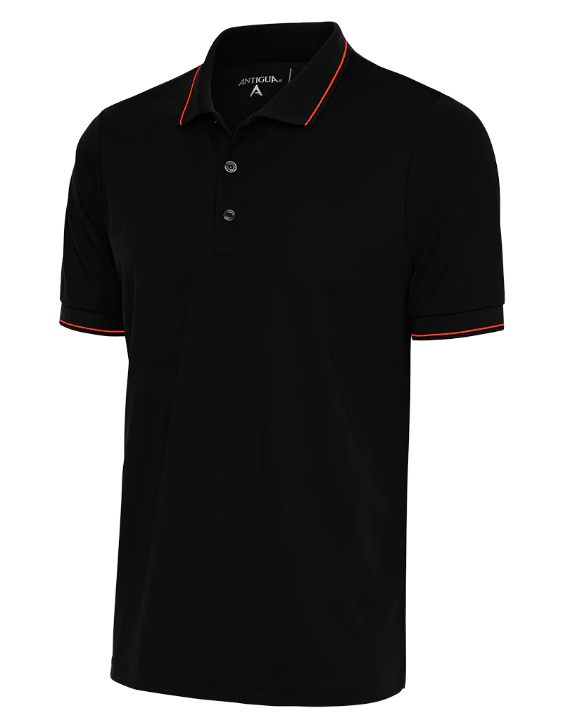 Comfy Tops Antigua: Men's Essentials Polo - Black/Mango Affluent 104577