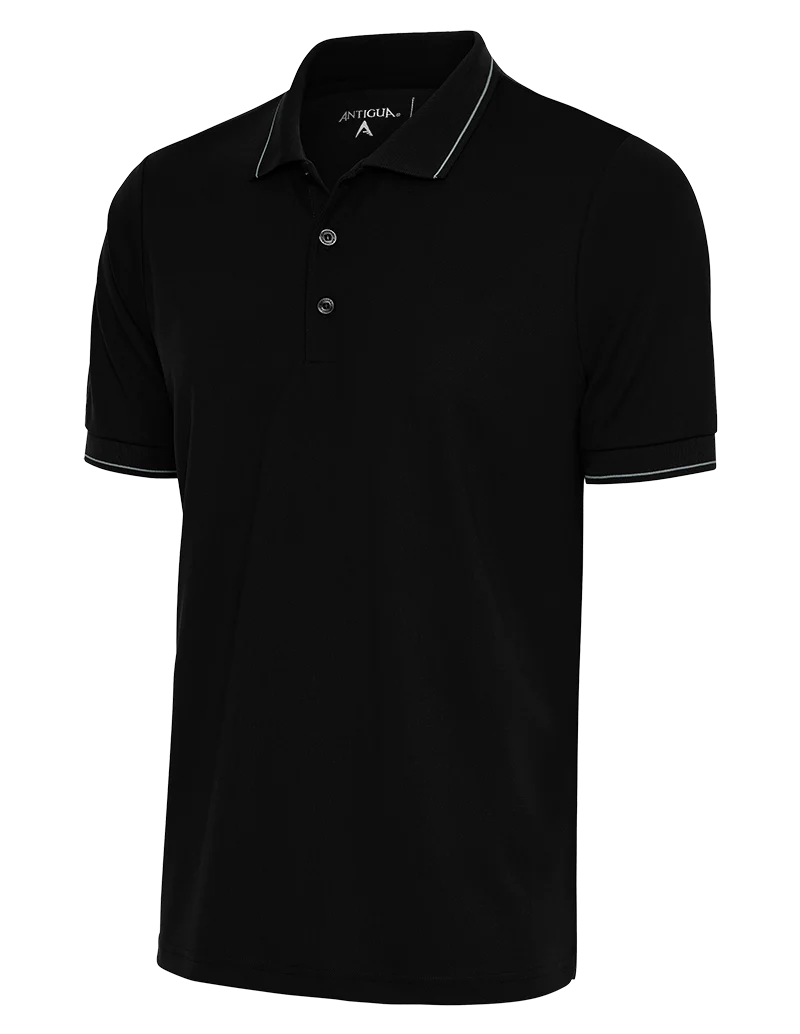 Athletic Tops Antigua: Men's Essentials Polo - Black/Silver Affluent 104577
