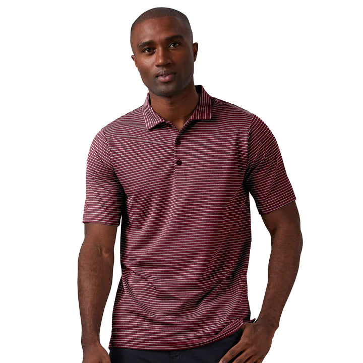 Sleek Designs Antigua: Men's Essentials Polo - Cabernet Heather/White Esteem 104576