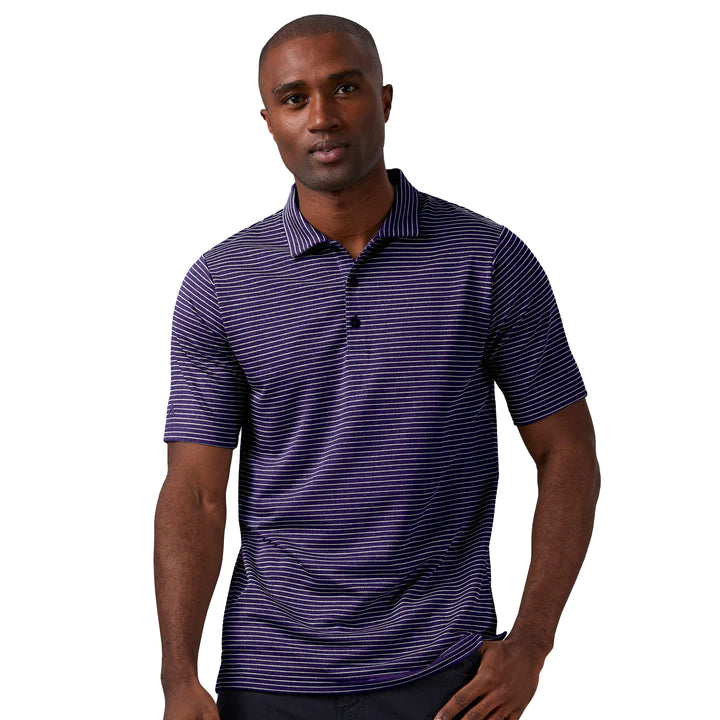 Casual Styles Antigua: Men's Essentials Polo - 677 Dark Purple Heather/White Esteem 104576