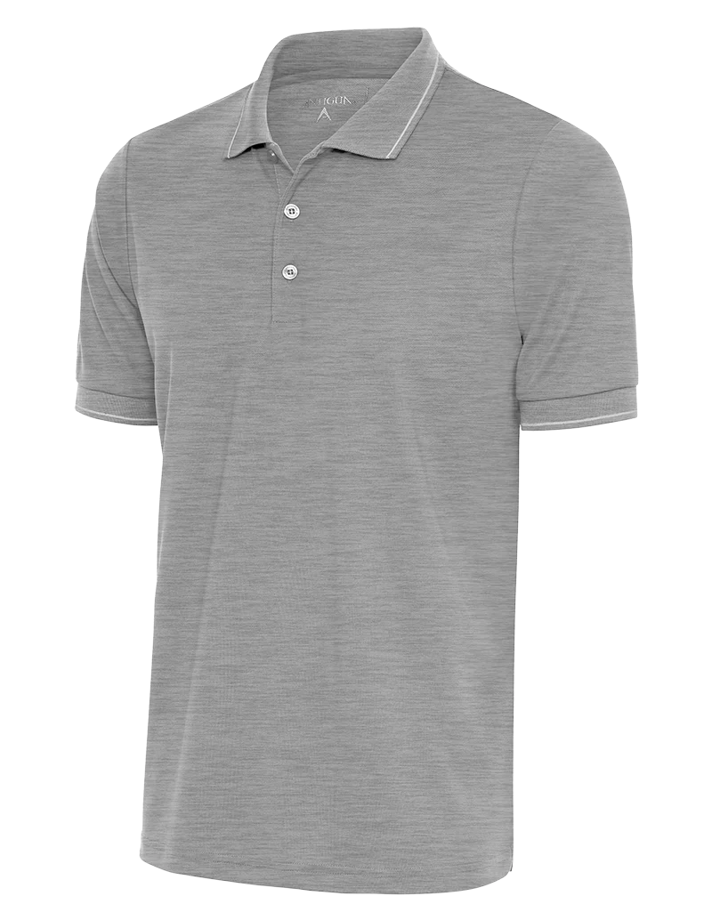 Bold Colors Antigua: Men's Essentials Polo - Grey Heather/White Affluent 104577