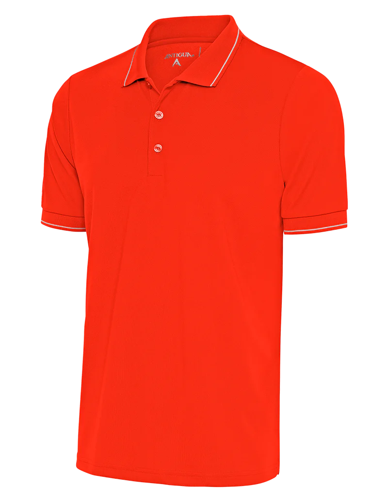 Relaxed Looks Antigua: Men's Essentials Polo - Mango/White Affluent 104577