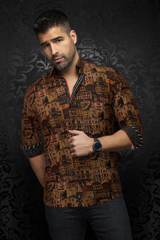 Stylish Suits Au Noir Stretch Shirt | Ethan Rust