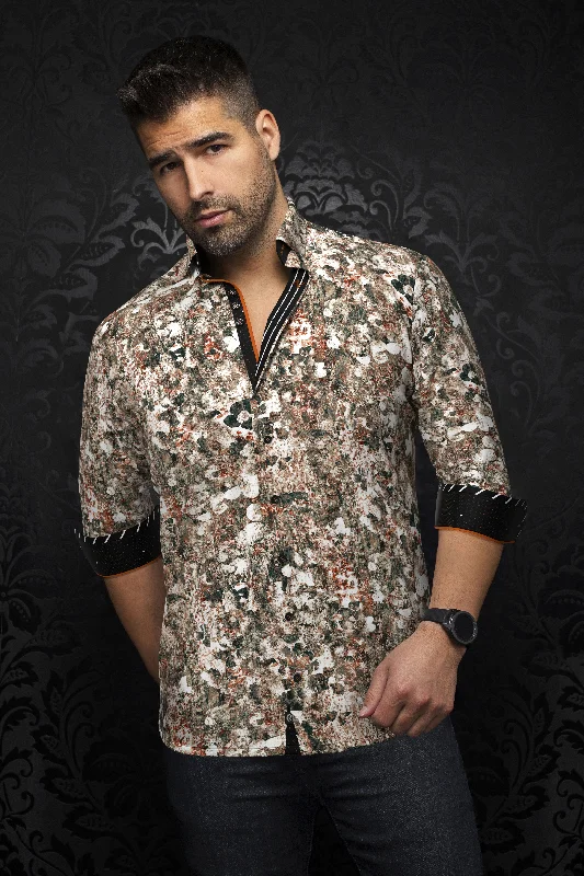 All-Season Wear Au Noir Stretch Shirt | Ferrara Olive