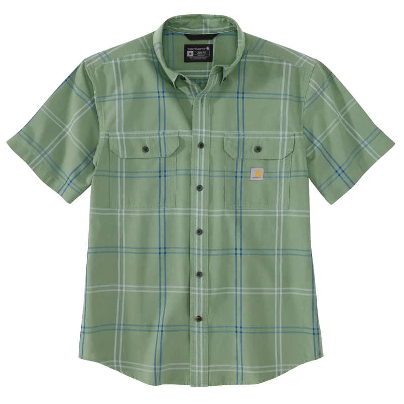 Relaxed Fit Clothing Carhartt 106140 Men's Loose Fit MidWt Shrt Slv Plaid Shirt