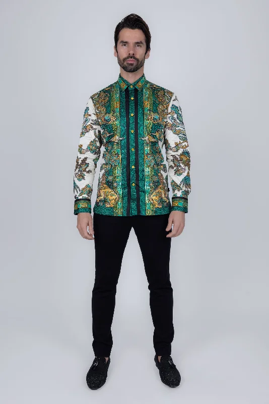 Fashion Bottoms Flitstitch Rhinestone Long Sleeve Shirt