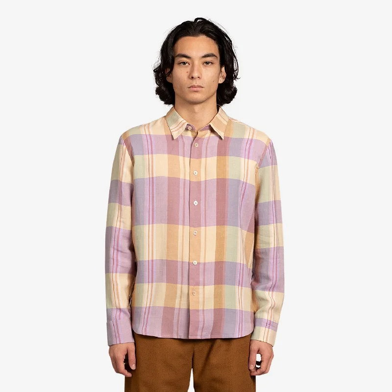 Casual Styles Flores Shirt Bright Lavender Check