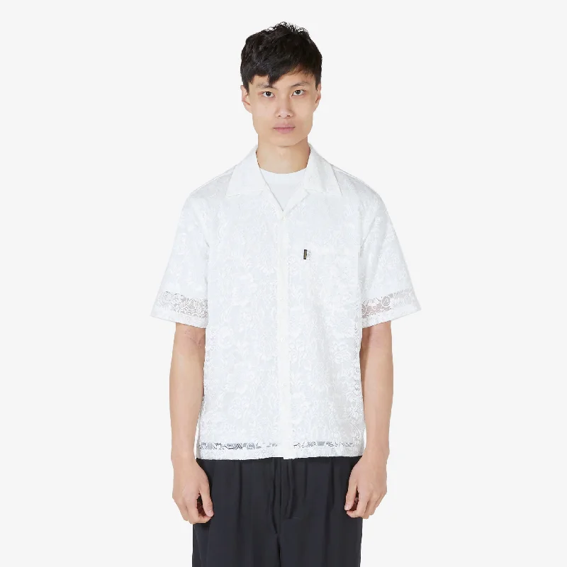 Timeless Wardrobe Lace Hawaiian Shirt White