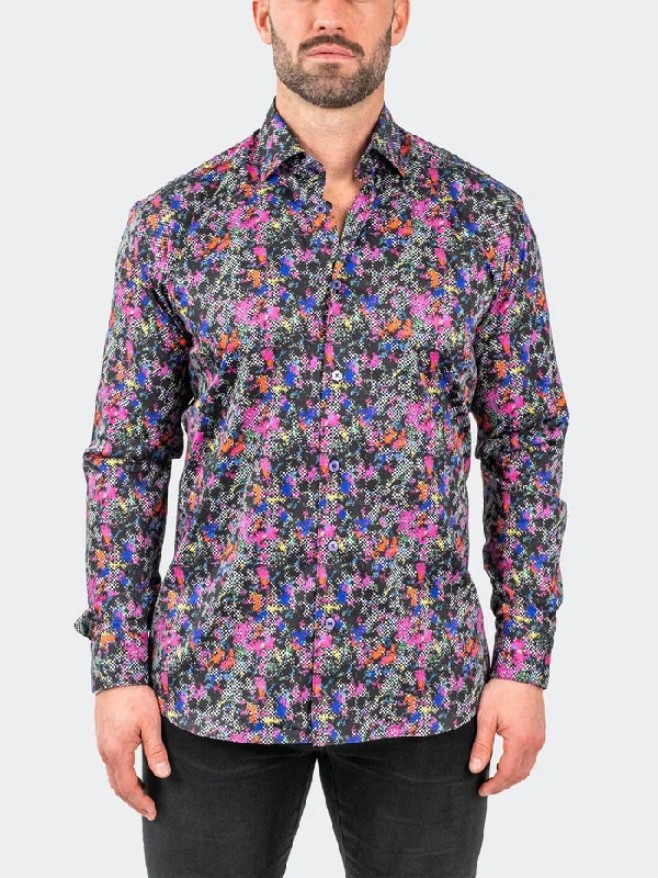 Comfy Pants Maceoo Stretch Shirt |Fibonacci Ninties Black