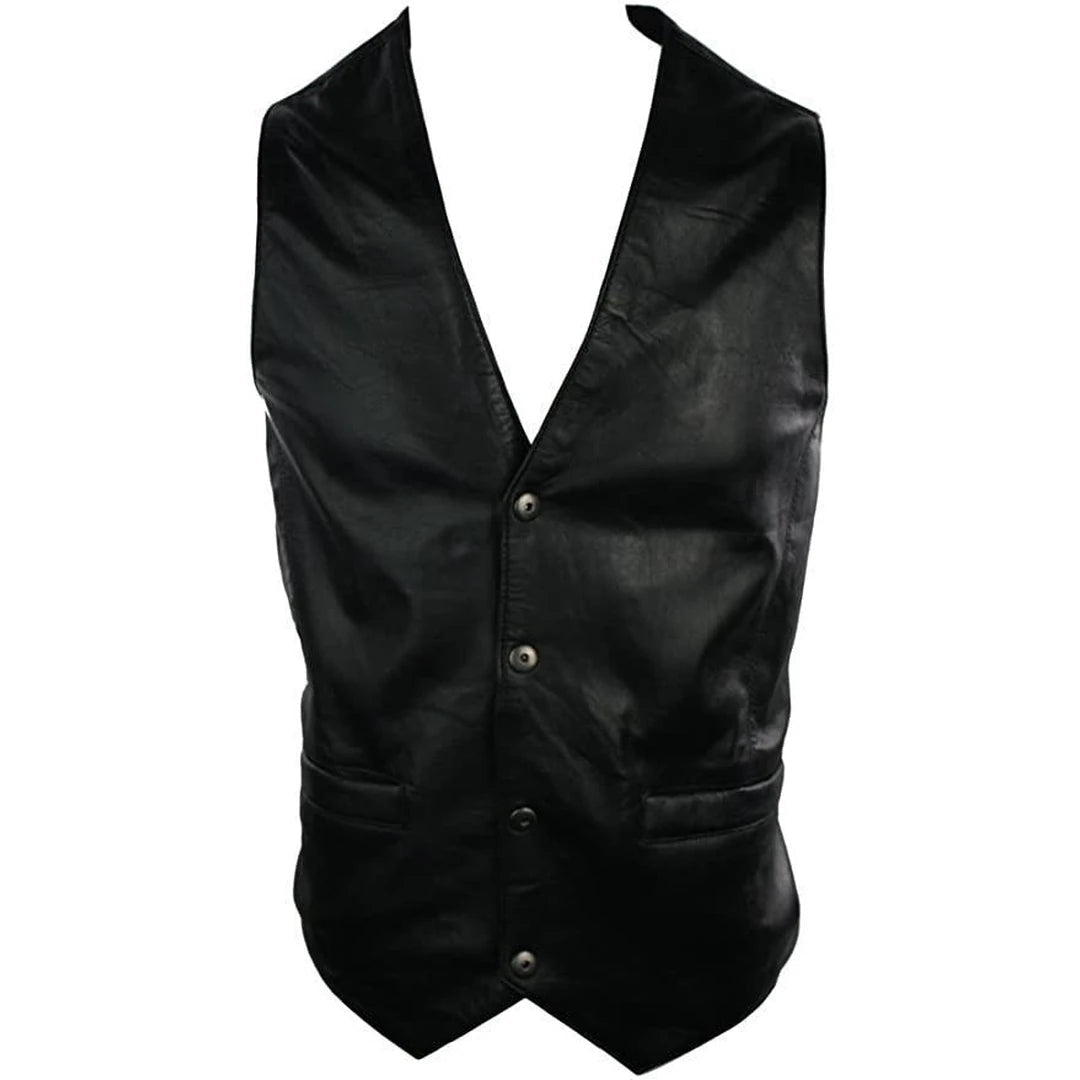 Everyday Look Men's Full Leather Gilet Waistcoat