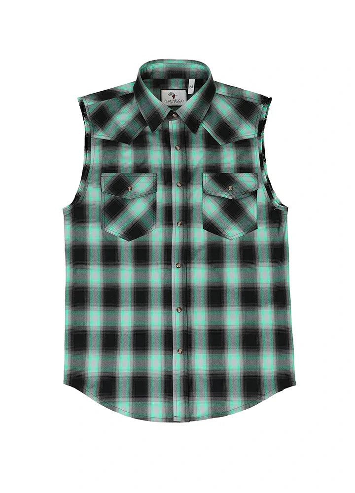 Casual Outerwear Men's Western Outdoor Plaid Vest, Pearl Snap