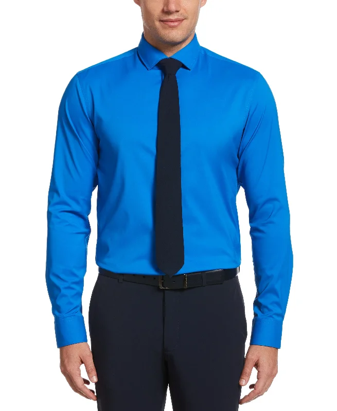 Formal Shirts Slim Fit Non-Iron Neon Blue Tech Dress Shirt