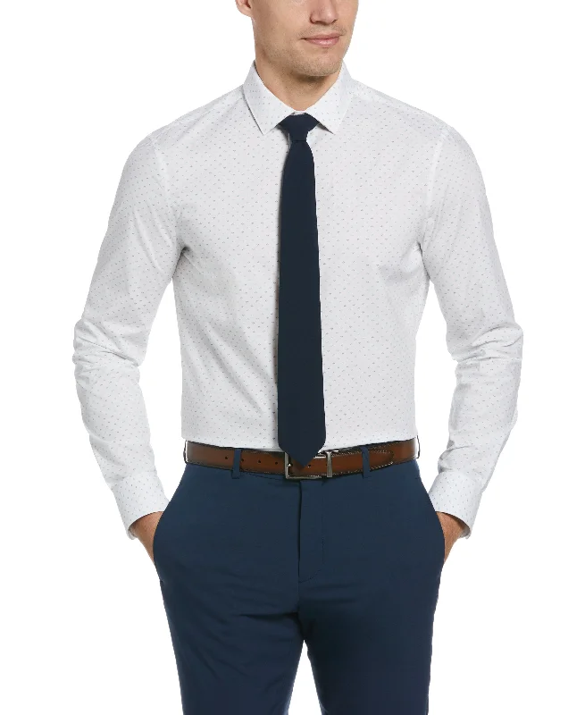 Trendy Shoes Slim Fit Poplin Fleur Print Dress Shirt