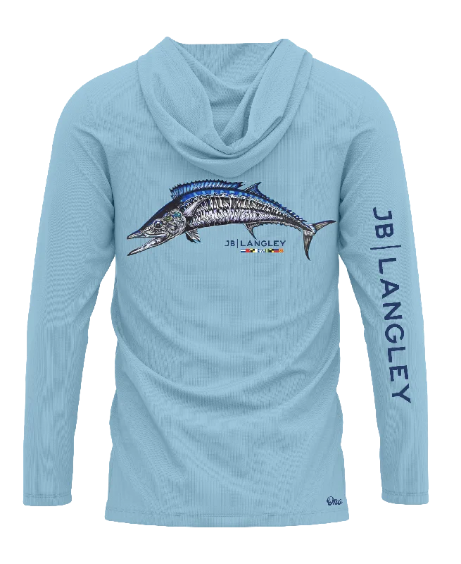 Denim Looks Wahoo Long Sleeve Performance Hooded Shirt